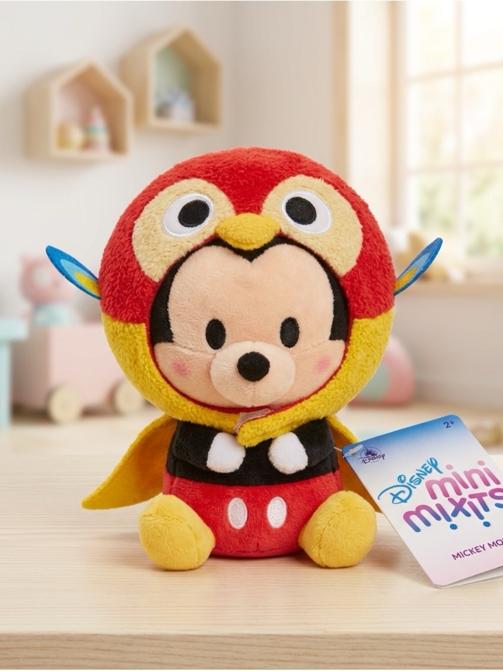 Disney Parks Mini Mix-its Mickey Mouse 7” Plush detachable Jose Hat (Tiki Room)